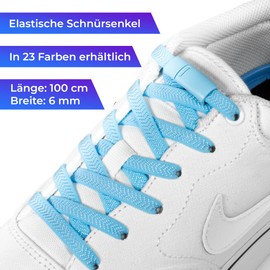 Schnürfuchs Premium Elastic Shoelaces without Tying - Magnetic Shoelaces Rubber Shoelaces Quick Release - Quick Lacing System Shoelaces - Elastic, lightblue