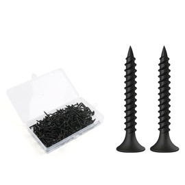 BOUMVID Drywall Screws M3.5 x 30 mm, Pack of 200 Drywall Screws Black Coarse Thread Wood Drywall Screws, Plasterboard Drywall Screws, Plasterboard Screw Drywall Screws