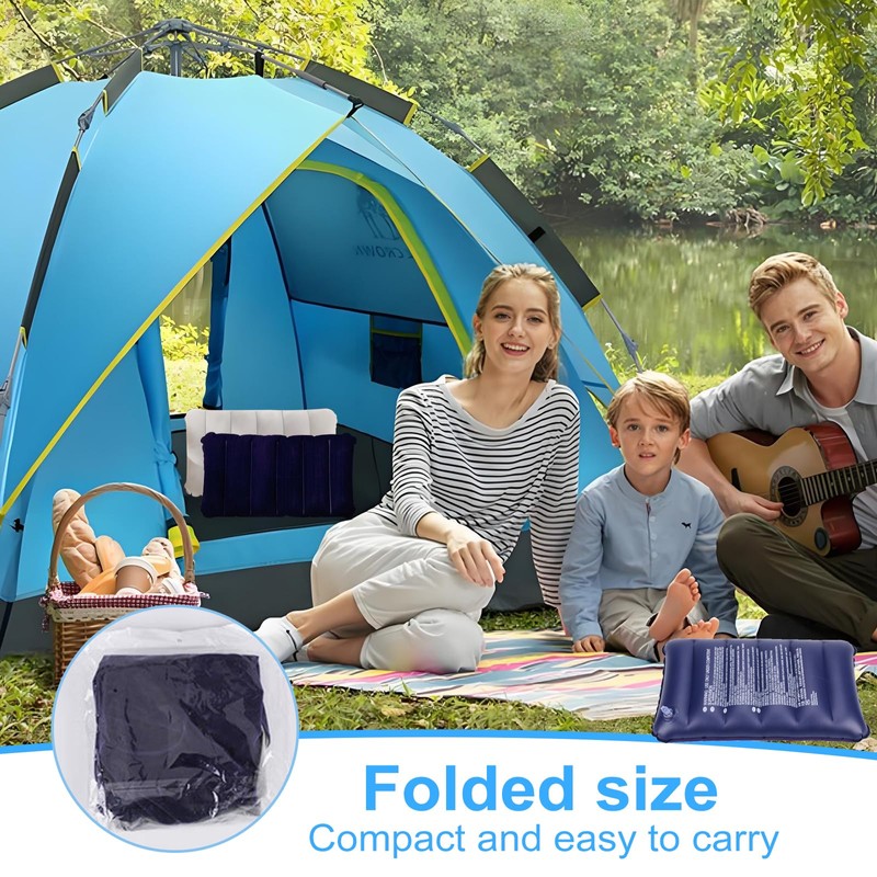SCDZY 2 Pcs Inflatable Camping Pillow, Soft Flocked Blow Up