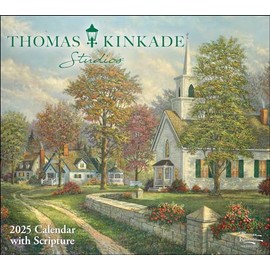 Thomas Kinkade Studios 2025 Deluxe Wall Calendar with Scripture