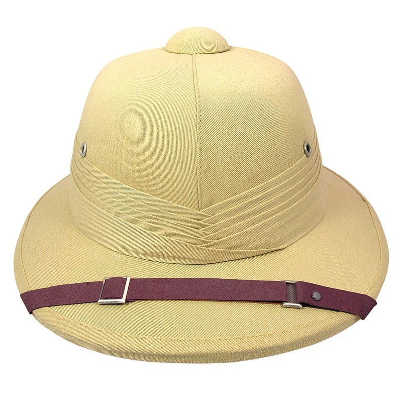 Indian Pith Helmet (Adjustable, Khaki)