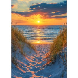 MXJSUA Sunset Diamond Painting for Adults, Beach Diamond Painting Full Drill Landscape Diamond Kits, DIY Diamond Rhinestone Cross Stitch Crystal Painting for Wall Decor 30x40 cm