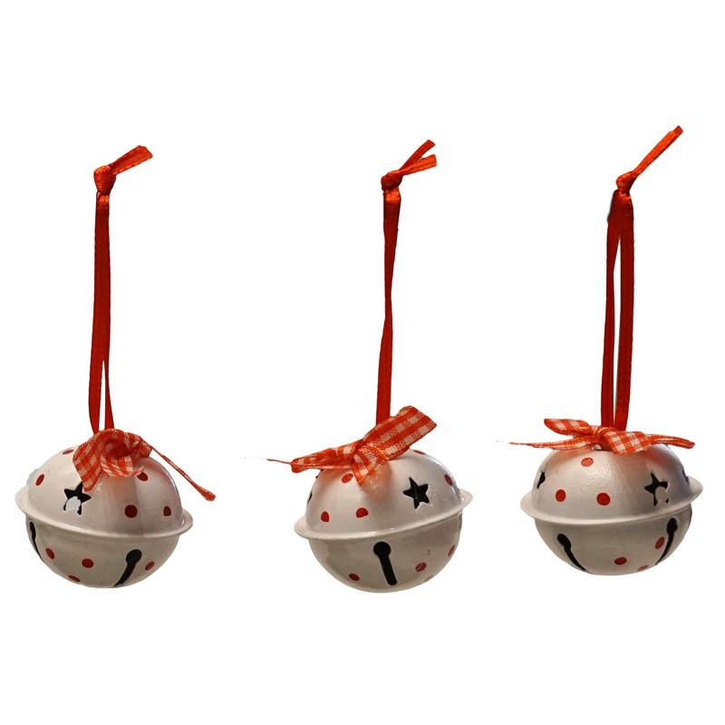 khevga traditional christmas tree ornaments: Metal bell tree decorations set