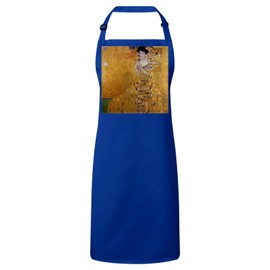 fabulous Premium Kitchen Apron Painting Gustav Klimt Portrait by Adèle Bloch Bauer I Art Vintage Original Gold Gold, blue