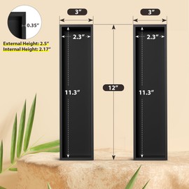 Greatseas Kitchen Drawer Organizer Bins, Black Bamboo Drawer Organizer for Silverware, Utensils, Cutlery, Flatware, Stackable Drawer Organizers for Junk Drawer, Dresser, Bathroom, 12" x 3" x 2.5"