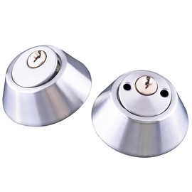 MINETCARE Bilateral Lock, Cylinder Security Lock with Keys on Both Side, Double Cylinder Deadlock, Brass + Stainless Steel, with 3 Keys, Door Bolt with Lock for Home, Office