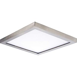 Maxim 57695WTSN Chip JA8 & ADA Compliant Energy Star Square Polycarbonate LED Flush Mount, 1-Light 12 Watt, 1"H x 5"W, Satin Nickel