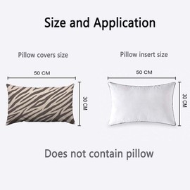 Orythyra Decorative Cushion Covers 30 x 50 cm Brown Zebra Stripe Pillow Case Cushion Cover for Outdoor Patio Garden Blench Living Room Sofa Farmhouse Decor Rustic Linen 12x20 Inch