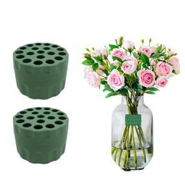 2PCS Spiral Stem Holder for Flowers, DIY Wedding Bouquet Kit Spiral Ikebana Stem Holder for Flowers, Bouquet Twister Ikebana Tools Flower Bouquet Supplies, Spiral Stem Holder Ring for Vases(Green)