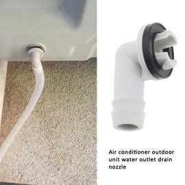 LT Easiyl Pack of 4 15 mm Air Conditioning Water Outlet Nozzle Air Conditioning Drain Hose Connector Angle Piece with Rubber Ring Compatible with Midea