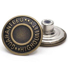 20mm GHQ Replacement Jean Tack Buttons No Sew Metal Buttons for Denims, Jeans, Jackets,12 Sets (Bronze)