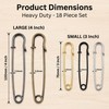 18Pcs Large Safety Pins Heavy Duty for Clothes, Blankets &