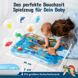 NouBaby® Water Mat Baby BPA-Free I Unique Baby Toy from 3, 6 and 9 Months as a Water Play Mat or Baby Water Mat with Patches