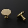 10 Pack Brushed Brass Kitchen Knobs(1.26" Diameter),Solid Round Dresser Knobs