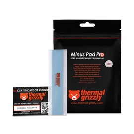 Thermal Grizzly Minus Pad Pro - 2 Pack Thermal Interface Pad 120 x 20 x 2.0 mm Electrically Non-Conductive, High Thermal Conductivity and Compressionability for SSDs, GPUs and Electronics