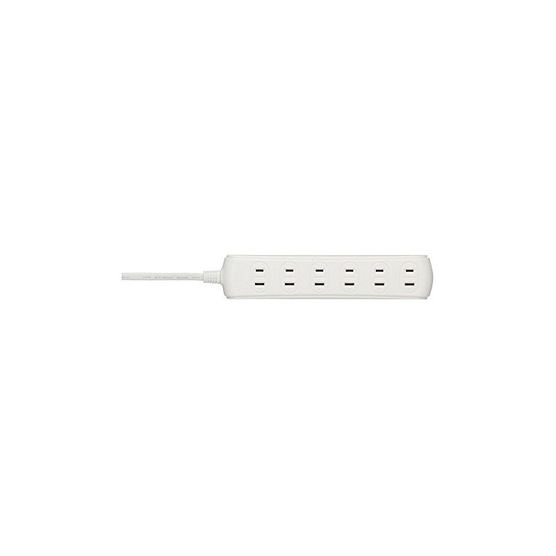 BUFFALO BSTAPST2610WH 2-Pin Power Tap, 6 Count, Standard, 3.3 ft