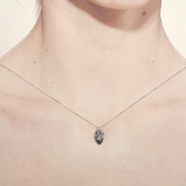 Sterling Silver Small Anatomical Heart Charm Necklace, 18"- Petite 2D Design