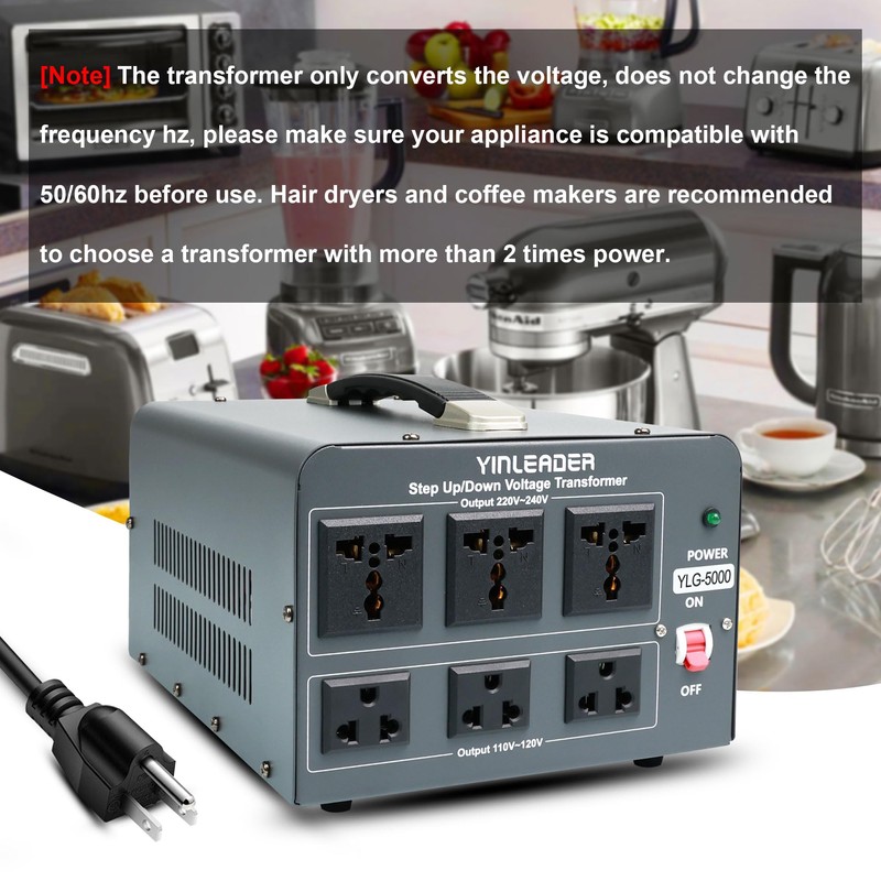 Yinleader 5000 Step Up/Down Transformer Converter 110/120 Volt - 220/240