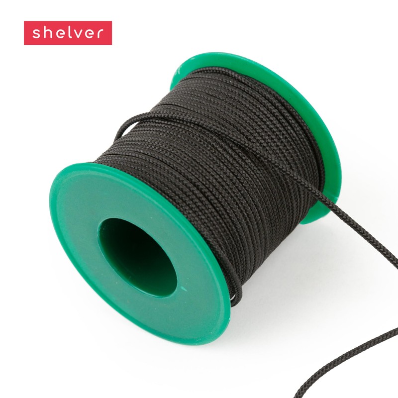 Black Cord, 2mm, 25m, Braided, Non-stretch, Strong, Durable, For General