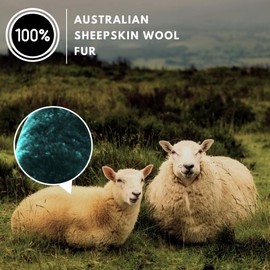 Andalus Brands Australian Sheepskin Steering Wheel Cover, Anti-Slip Universal 15 Inch Fuzzy Steering Wheel Cover Offers a Plush Velvet-Like Touch, Eco-Friendly Steering Wheel Cover (Alpine Green)