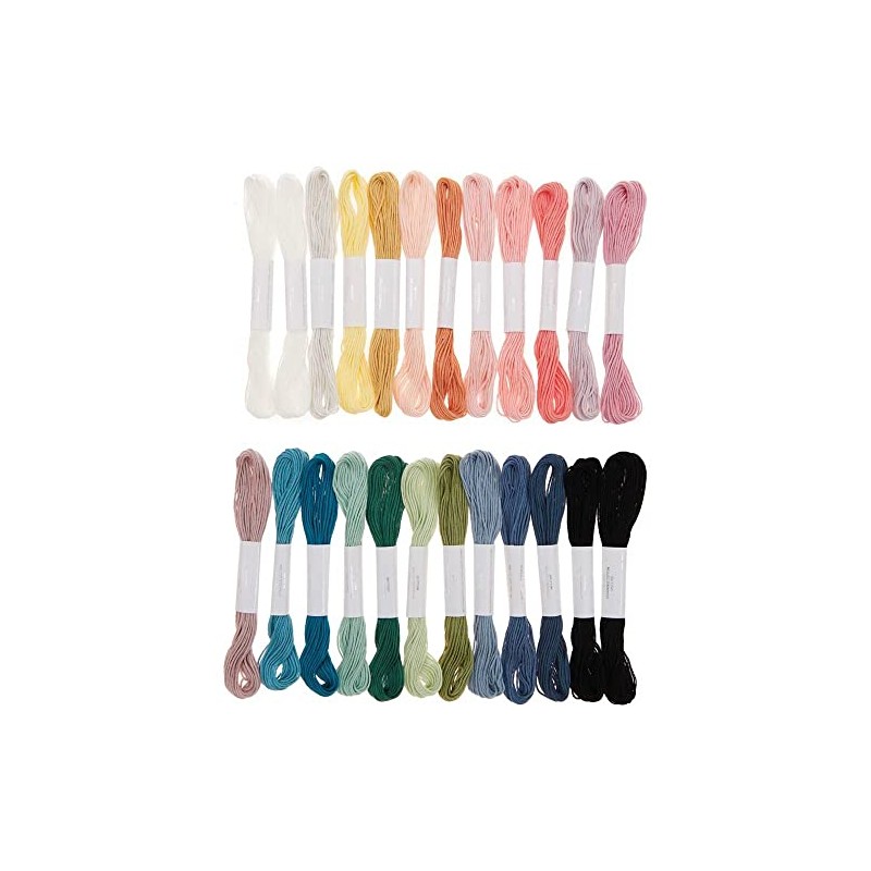 Rico Design Embroidery Thread Set, Multicoloured, 24 Pieces, Pastel