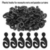 50pcs Black Plastic Hooks for Gazebo Curtains, Smooth Sliding Track