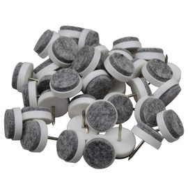 40pcs Round Heavy Duty Nail-on Felt Pad for Furniture Chair Table Leg Feet Floor Protectors Slide Smoothly (White, Pad Diameter 18mm)