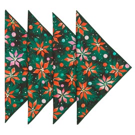 Weihnachtsservietten, Stoffservietten, Weihnachtstischdekoration, Weihnachtstischdekoration, blaue und goldene Weihnachtsdekoration, Baumwoll-Leinen-Servietten, 45,7 cm, Tafelservice 12