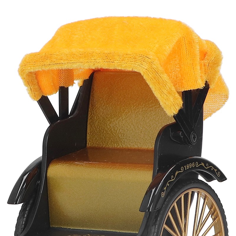 Retro Rickshaw Model Exquisite Details Nostalgic Alloy Simulation Rickshaw Toy