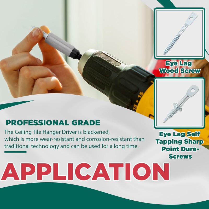 MorningRo 2 Pcs Eye Lag Driver 1/4in Hex Eye Lag