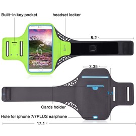 DFV mobile - Professional Cover Ultra-Thin Armband Sport Walking Running Fitness Cycling Gym for GlocalMe S1 (2018) - Green