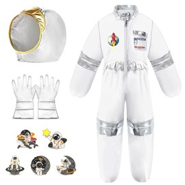 Oerphh Astronaut Costume Kids Spaceman Role Play Costume Set with Astronaut Pin for Children Boys Girls (S)