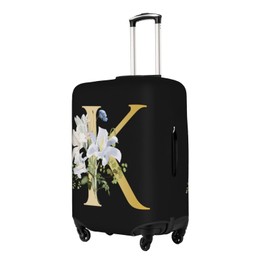 Tuizumy Decorative K Suitcase Protectors Elastic Washable Luggage Covers With Concealed Zippers For 18-32 Inch Luggage (Size S: Fits 18-21 Inch)