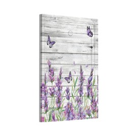CKHTER Lavender Purple Lilac Butterfly Single Blank Light Switch Cover Decorative Rustic Floral Wall Plate Farmhouse Receptacle Faceplates for Living Room Bedroom Bathroom House