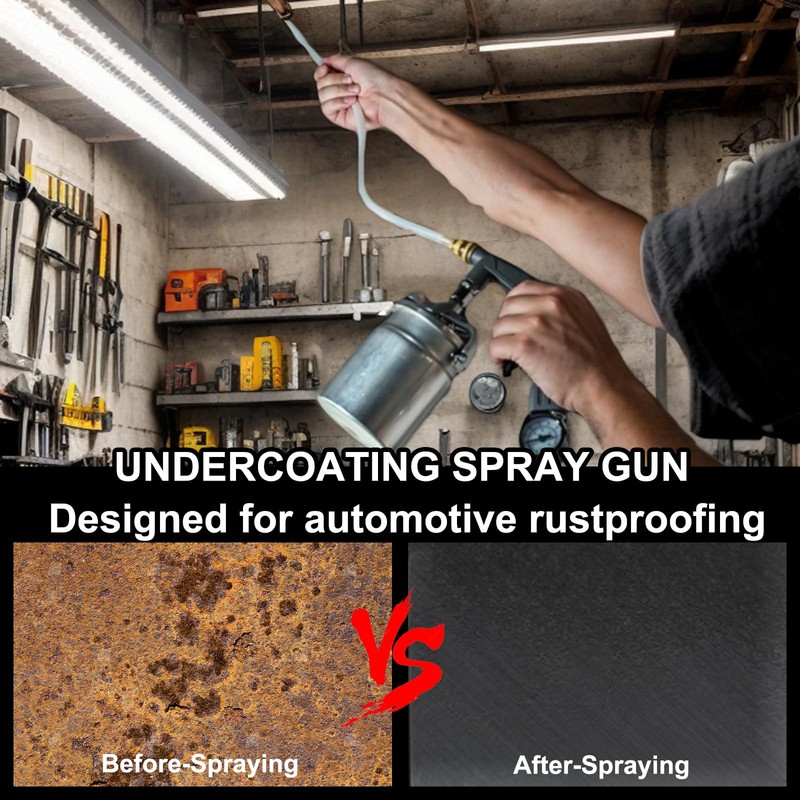 Undercoating Spray Gun with 1000ml Suction Feed Cup,Straight & 360°