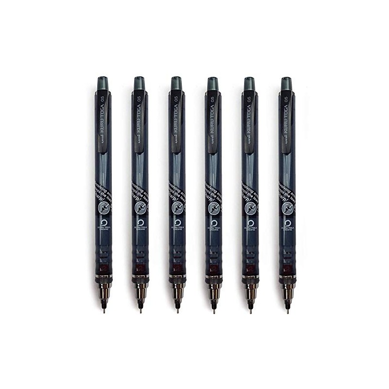 Kuru Toga 6 x UNI-BALL SELF SHARPENING MECHANICAL PENCIL -