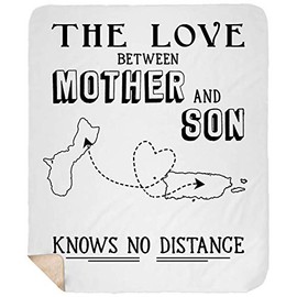 Long Distance Guam State, Puerto Rico State - The Love Between Mother & Son Know No Distance - Fleece Blanket Super Soft 50"x60"