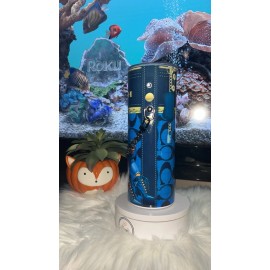 Unbranded BB Blue Designer Purse With Chain Straight Skinny 20Oz Tumbler w/Lid & Straw