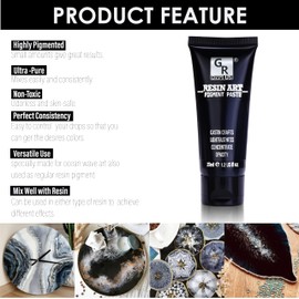 Black Epoxy Resin Pigment Paste - 1.2 fl.oz / 25ml Higher Concentrated & Easy to Mix Black Epoxy Dye for Resin Coloring, Tables, Tumbler