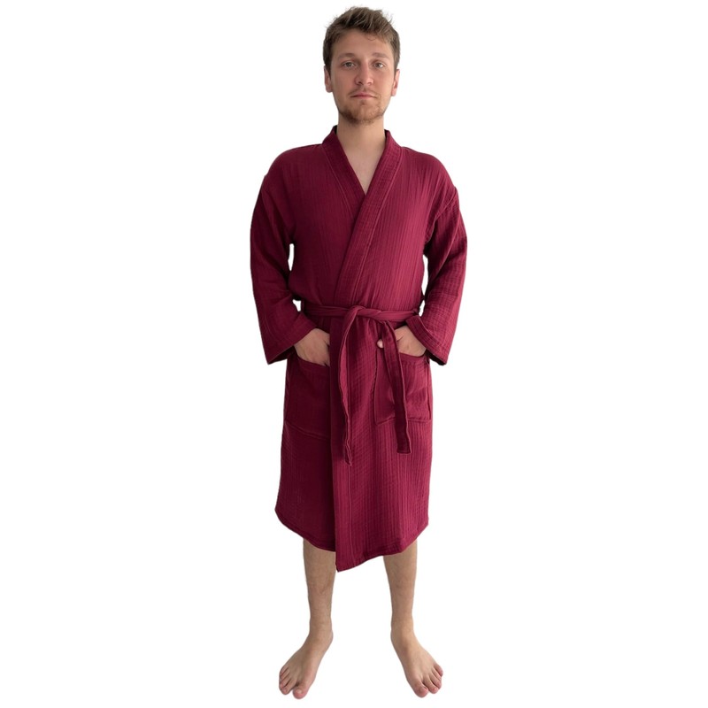 Albornoz de muselina, 100% algodón turco, bata natural y absorbente