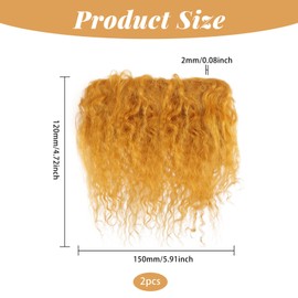 CHGCRAFT 2 Pcs Doll Hair Wefts DIY Wool Figurine Hair for Making Doll Hair and Figurine Wigs, for DIY Craft Making, Golden