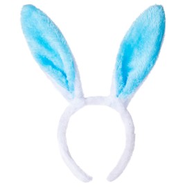 Xipixiao 1Pcs Bunny Ears Headbands Rabbit Hairbands for Easter Animal Party Women Girls Kids Pets Family Costume-Blue White