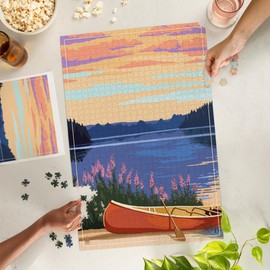 Lantern Press 1000 Piece Jigsaw Puzzle, Canoe and Lake