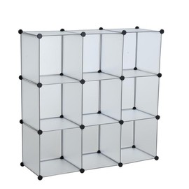 RILOOP Shelving System Cube Shelving Unit 9 Compartments Step Shelf DIY Shelf Plastic