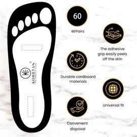 KobbTan 60Pairs Spray Tan Feet Pads Disposable & Economic for Spray tanning,Use in Tanning booth,Sunless Tanning at Home or Beauty Salon-Non Slip-Comfortable-Hygienic-Ultra Bronzing (Black.,)