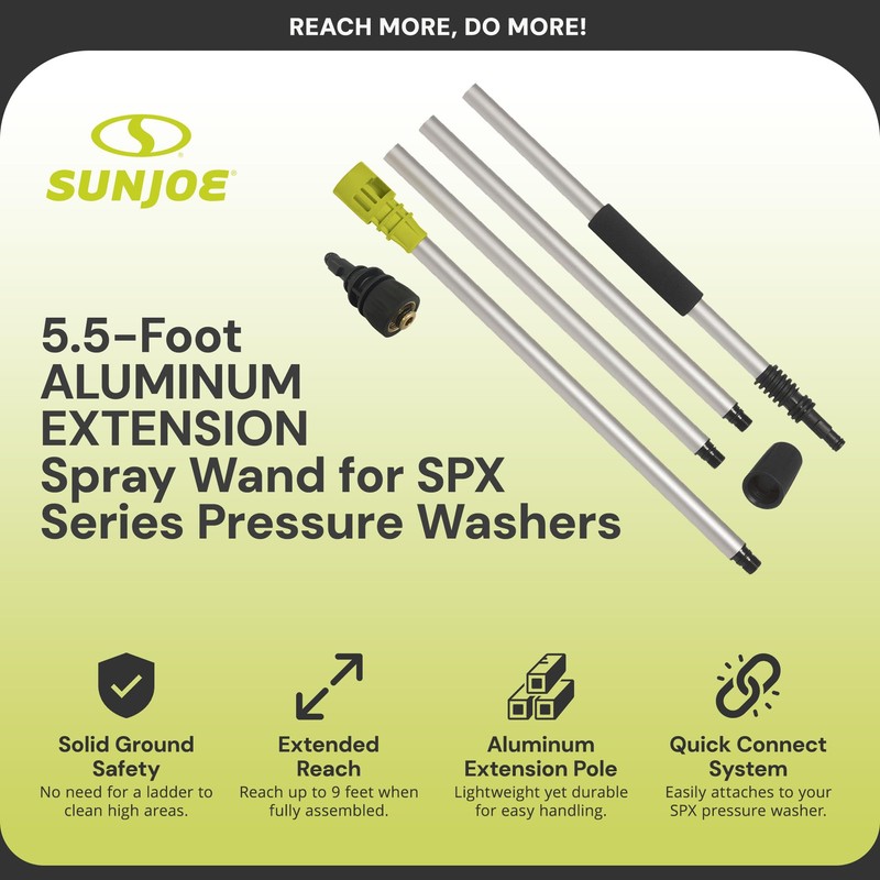 Sun Joe 5.5 Ft Pressure Washer Extension Spray Wand, Aluminum