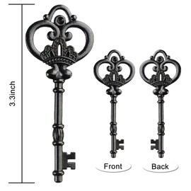 AebDerp Pack of 20 Vintage Key Pendants, Antique Charms Crafts for DIY Jewellery Pendants, Necklaces, Jewellery Making Decoration, Wedding Party and Birthday Gifts Projects, Metal, No Gemstone