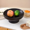 Denique Black Ceramic Fruit Bowl for Kitchen Counter, 10inch Decorative