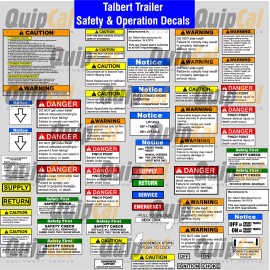 Talbert Detachable Gooseneck Trailer Safety and Operation Decal Set