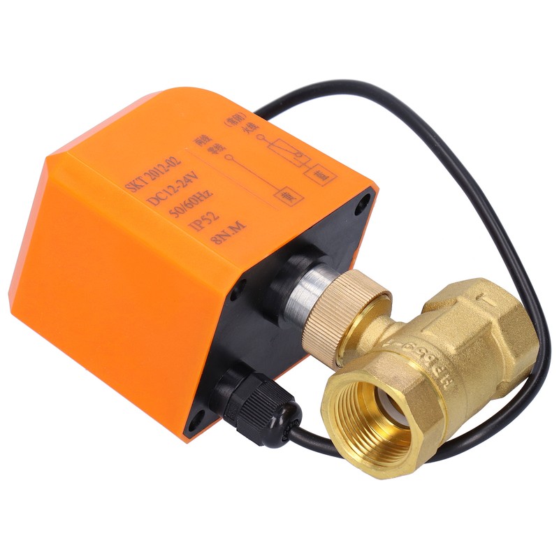 DN20 Professional 2 Way Electric Ball Valve DC12/24V 2‑Wire Brass